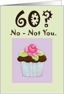 60 birthday Rose Cupcake card