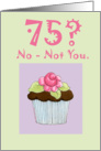 Rose Cupcake 75 birthday card