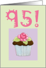 Rose Cupcake 95 birthday card