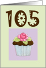Rose Cupcake 105 birthday card