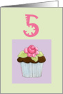 Rose Cupcake 5 birthday card