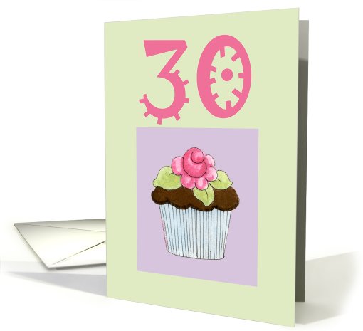 Rose Cupcake 30 birthday card (461866)