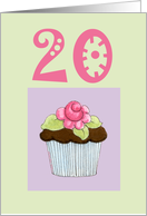 Rose Cupcake Invite 20 birthday card