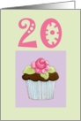 Rose Cupcake Invite 20 birthday card