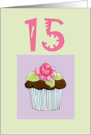 Rose Cupcake Invite 15 birthday card