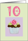 Rose Cupcake Invite 10 birthday card