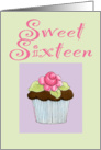 Rose Cupcake Invite Sweet 16 birthday card