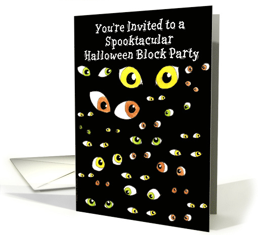 Block Party Invitation Halloween Eyes card (473577)