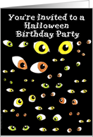 Birthday Party Invitation Halloween Eyes card