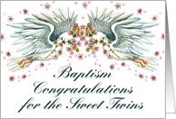 Baptism Congratz Twin Doves card