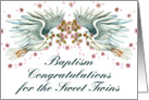 Baptism Congratz Twin Doves card