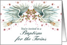 Twin Doves Baptism Invitation card