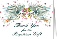 Twin Doves Baptism Thanks card