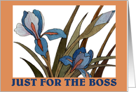 Bold Iris - Boss Birthday card