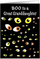 Great Granddaughter Halloween Eyes card