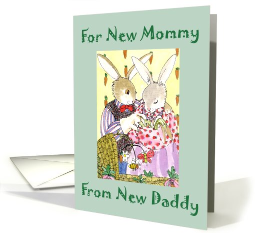 Baby Congratz New Mom fr New Dad Bunny Family card (493283)