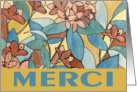 Merci blank note, Autumn Floral card