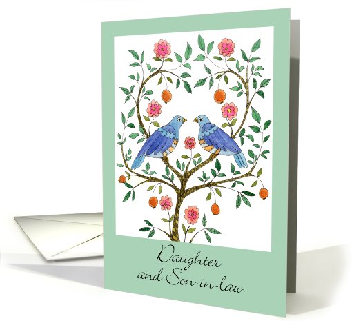 Vow Renewal Congrats, Daughter & Son-in-law Blue Doves card (513498)