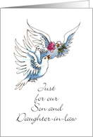 Vow Renewal Congrats, Son & Daughter-in-law, 2 Doves card