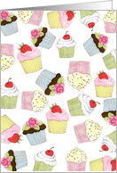 French Birthday Cupcakes card