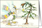 Christmas Goose, Tree Trimming Invite card