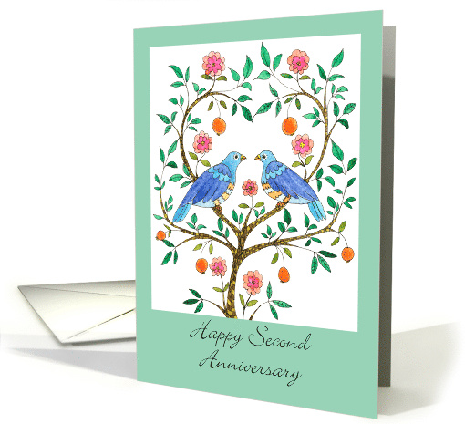 Happy Second Anniversary Blue Dove card (546469)