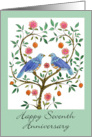 Blue Dove Happy 7th Anniversary card