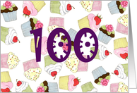 Cupcakes Galore 100 Birthday card