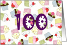 Cupcakes Galore 100 Birthday card