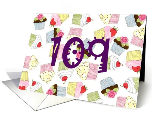 Cupcakes 109 Birthday Invite card (580277)