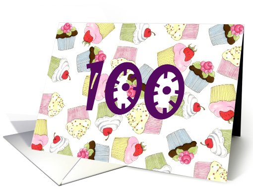 Cupcakes 100th Birthday Invite card (580284)