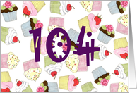 Cupcakes 104th Birthday card