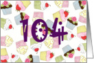 Cupcakes 104th Birthday card