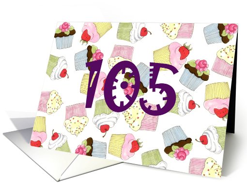 Cupcakes 105th Birthday card (586603)