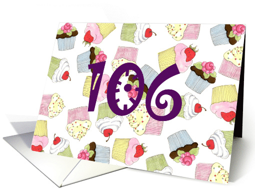 106th Birthday Cupcakes card (586605)