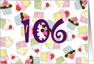 106th Birthday Cupcakes card