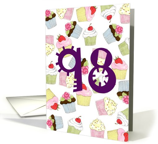 Cupcakes Galore 98th Birthday card (592935)