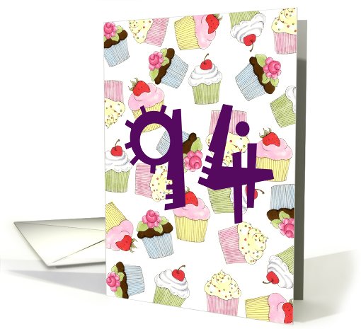 Cupcakes Galore 94th Birthday card (592942)