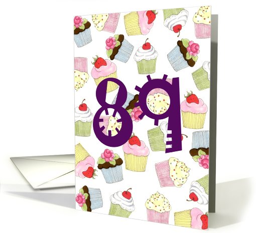 Cupcakes Galore 89th  Birthday card (596716)