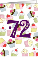 Cupcakes Galore 72nd Birthday card