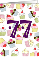 Cupcakes Galore 77th Birthday card