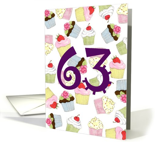 Cupcakes Galore 63rd  Birthday card (605367)