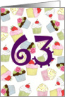 Cupcakes Galore 63rd Birthday card