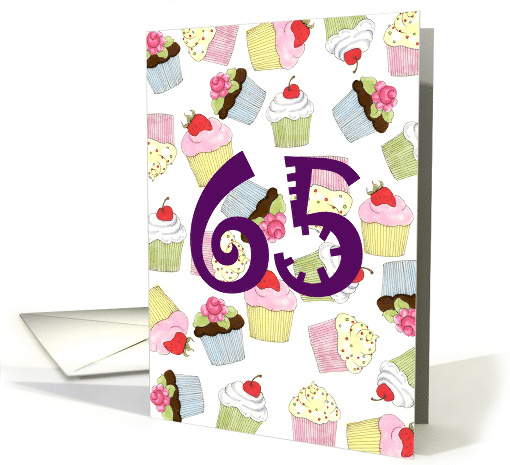 65th Birthday Cupcakes Galore card (605374)