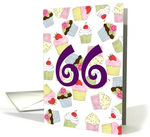 Cupcakes Galore 66th  Birthday card (605376)