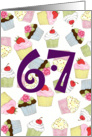 Cupcakes Galore 67th Birthday card