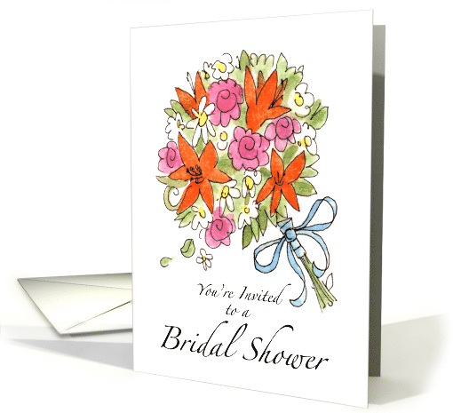 Invitation for Bridal Shower with Bouquet card (608199)