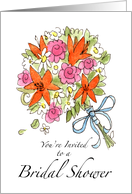 Invitation for Bridal Shower with Bouquet card