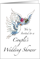 Invitation for Couple’s Shower with Two Doves card