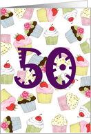 Cupcakes Galore 50th Birthday card